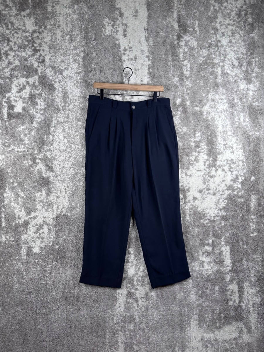 Valentino Dress Pants XXL Mens Blue Pleated Tailored Relaxed