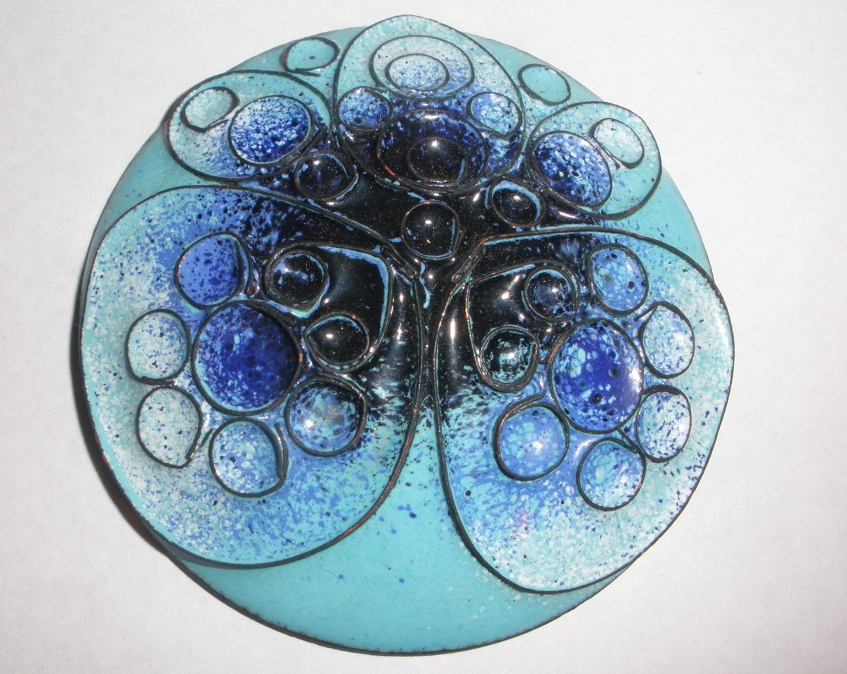 Broche Vintage En émail Design Scandinave ANJA MÄKINEN - Années 1970