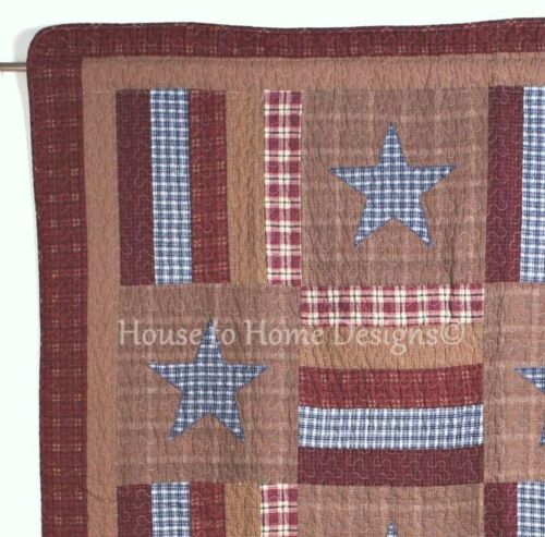 BARNWOOD STAR 3pc Full / Queen QUILT SET : FARMHOUSE COUNTRY BROWN CABIN PLAID  - Picture 1 of 3