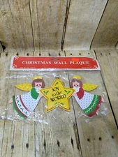 Vtg Christmas Angels Heart Joy To The World Wall Plaque County New Sealed