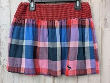 VTG 90's Abercrombie Kids Skirt Small Plaid Logo Y2K Preppy Clueless Stretch