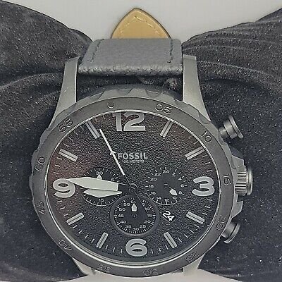 FOSSIL Nate JR1401 Mens Black Leather Analog Black Dial Quartz Wrist Watch  BC303 | eBay | Quarzuhren