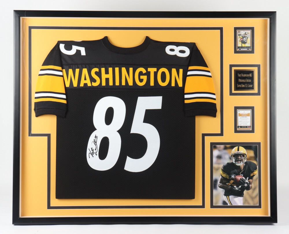 Nate Washington Autographed Signed "34 X 41" Framed Pittsburgh Steelers Jersey (Beckett Loa) 