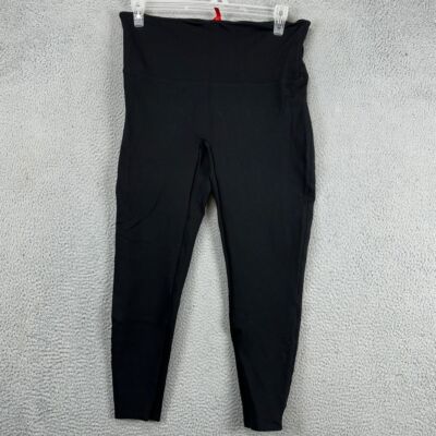Spanx Cropped Leggings Womens 1X Plus Black Pull On Skinny Stretch Activewear