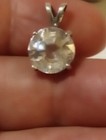 EARTHMINED GIL CERT. GEM TESTED HEATED WHITE SAPPHIRE 9.87 CT 925 SILVER PENDANT — photo 9