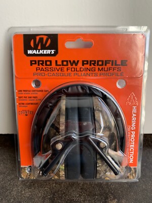 Walkers Pro Low Profile Lightweight Folding Earmuff 22 dB Mossy Oak GWP FPM1 CMO