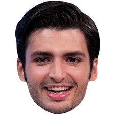 Carlos Sainz Jr Beard Celebrity Mask, Flat Card Face