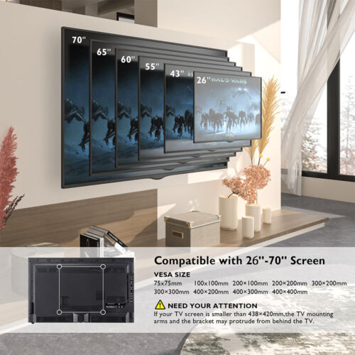 Full Motion TV Wall Bracket Mount For 32 40 43 46 49 50 55 58 60 65 70" Inch DHL - Picture 17 of 21