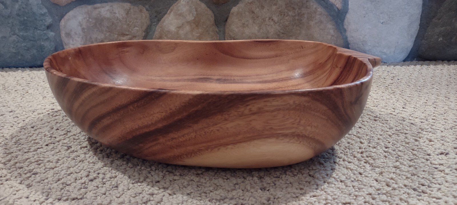 Kiln Dried Monkey Pods Teak Wood Salad/Serving Bowl Set -1 Large & 4 Small