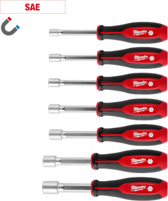 Milwaukee 48-22-2547 7pc SAE HollowCore Magnetic Nut Driver Set