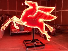 VINTAGE MOBIL NEON PEGASUS 2-SIDED PORCELAIN 