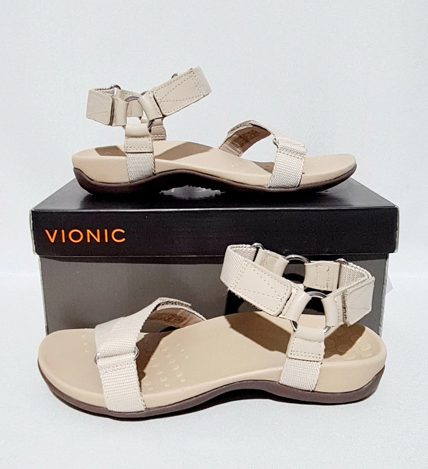VIONIC CANDACE WIDE ORTHOTIC SANDALS BEIGE NUDE QUICK DRY STRAPPY RRP £ 70 WOMEN
Opens in a new wind