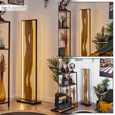 LED Schlaf Wohn Raum Lampe Stand Steh Leuchten Holz/schwarz Lichteffekt Schalter