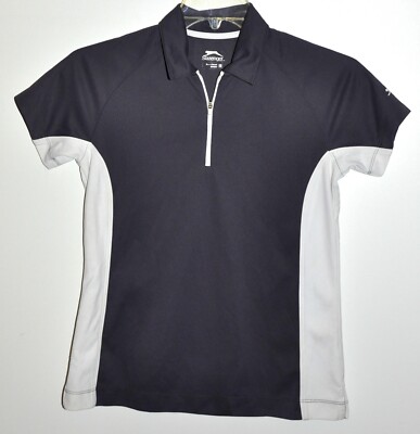 Slazenger Golf 1/4 Zip Pullover Top Gray Short Sleeve Women's Sz Medium EUC  - Main Image