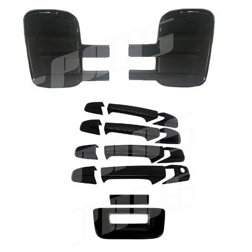 FOR 07-13 SILVERADO SIERRA 2500 HD / 3500 BLACK TOW MIRROR+HANDLE+TAILGATE COVER