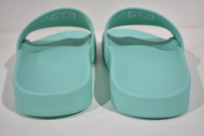 Balenciaga Mint Black Bicolor Rubber Logo Slide On Pool  display picture 1