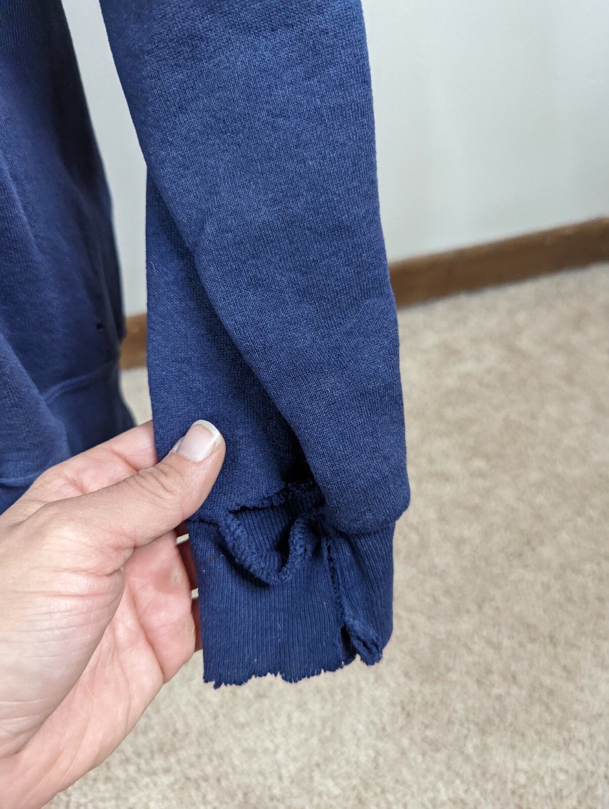 Vintage 80s Jerzees Raglan Sweatshirt Made in USA Size Medium Blue BLANK Jumper image 5