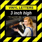 4 Characters 3 inch 75mm high pre-spaced stick on vinyl letters & numbers