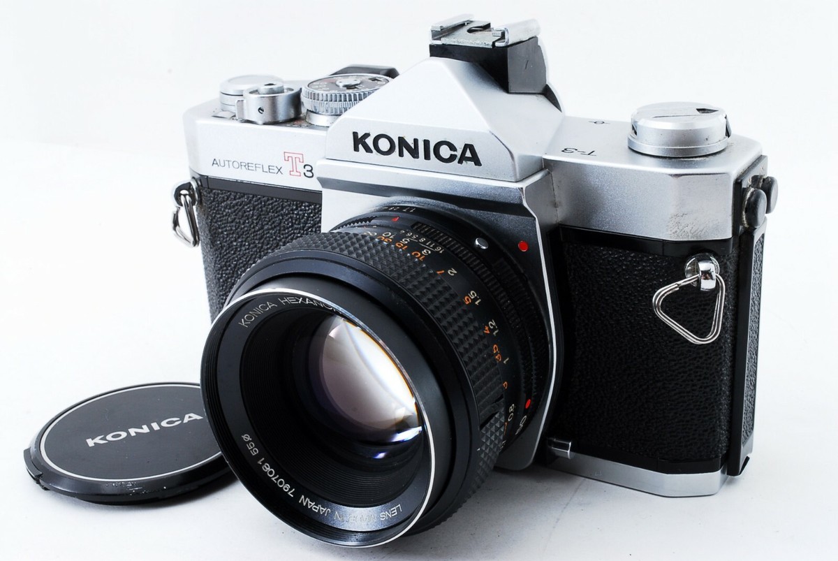 コニカ AUTOREFLEX T3 HEXANON AR 50mm F/1.7 As Is】KONICA Autoreflex T3 35mm SLR Film Camera + Hexanon