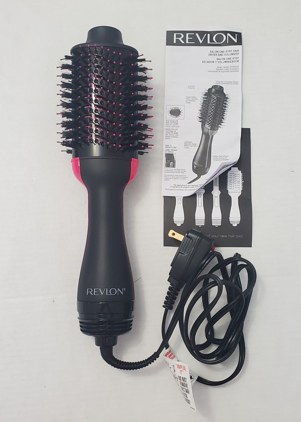 Revlon One Step Volumizer 1.0 Hair Dryer Hot Air Brush with Upgraded Motor in Black  -image