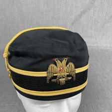 32nd Degree Scottish Rite Freemasons Masonic Cap Hat Double Eagle Size 7 1/8