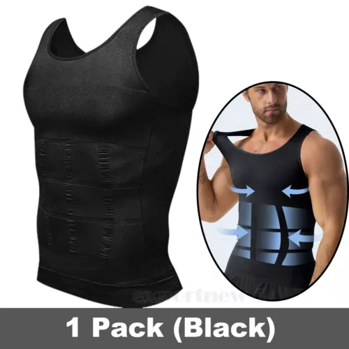 Mens Slimming Body Shaper Tank Top Abdomen Gynomastica Compression Vest Shirt - Picture 14 of 21