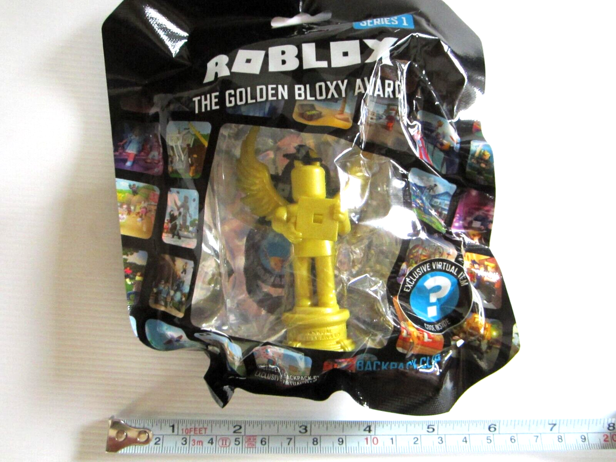 New ROBLOX The GOLDEN BLOXY AWARD Backpack Clip Series 1 Jazwares