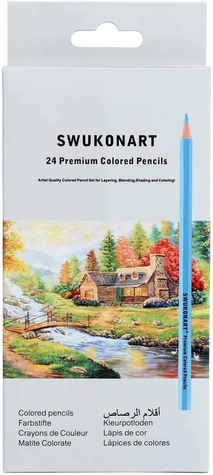 Colored Pencils Set 24 Colors 3.9Mm Premium Soft Core, Artist Quality Color Penc-image