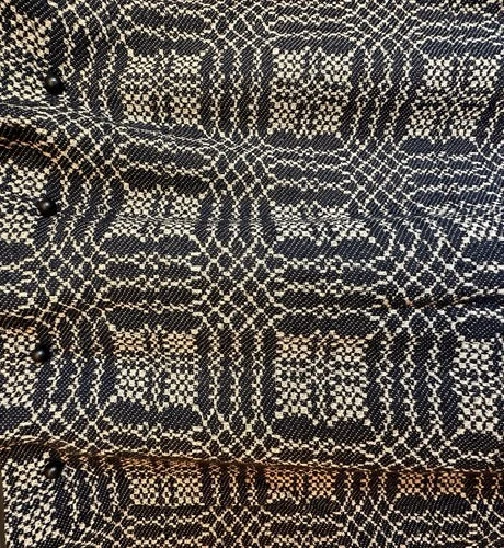 New Primitive Colonial Reversible TAN BLACK QUEEN COVERLET Bedspread Cover - Image 2 of 2