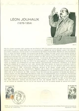 FRANCE SCOTT # B515 FIRST DAY SOUVENIR PAGE, 1979, LEON JOUHAUX, GREAT PRICE!