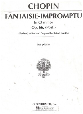 ''Chopin Fantasy-Impromptu Op. 66 (Post) for Piano, Rev Schirmer