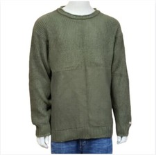 Columbia Men  s Sweater Medium Olive Green Crewneck Long Sleeve Ribbed Knit