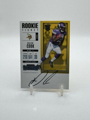 2017 Contenders 309 Dalvin Cook Autograph Rookie Ticket  VIKINGS - Picture 1 of 2