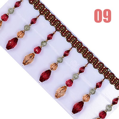 100CM Crystal Beaded Fringe Upholstery Curtain Sewing Tassel Trim Crafts Ribbon - Picture 19 of 19