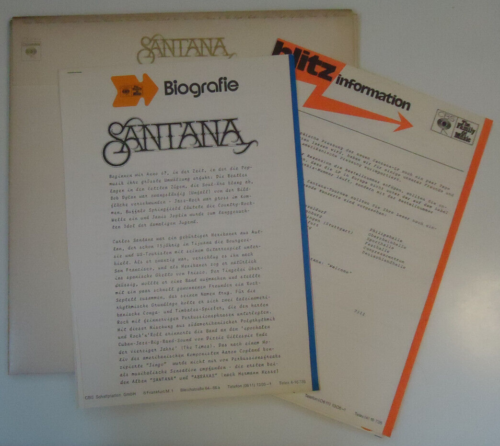 SANTANA – LP "Welcome" Columbia – PC 32445 USA 1973 mit PRESSEMATERIAL !!! - Afbeelding 1 van 20