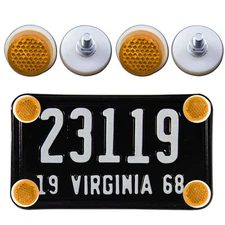 AMBER MINI REFLECTOR PLATE BOLT FASTENER FOR LICENSE PLATE MOTORCYCLE 4 PIECE D