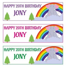 x2 Personalised Rainbow Birthday Banners Birthday Party 1st 2nd 5th 6th 8th 10th