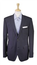 Hugo Boss The Keys Gray Black Blue Gingham Check Wool Sportcoat Blazer 42R