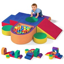 6 Pieces Toddler Climbing Toys Indoor, Crystal Velvet Foam Climbing Blocks fo...