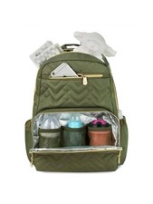 FISHER-PRICE Morgan Quilted Olive Green Diaper Backpack Large