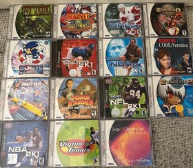 Sega Dreamcast Console Bundle - 15 Games (Marvel vs Capcom), Controllers, VMU