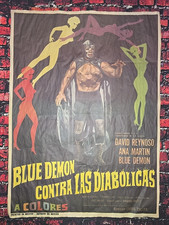 1966 Blue Demon Vs. Las Diabolicas - Lucha Libre Movie Poster - 27"x37" - MEXICO