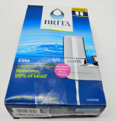 Brita Faucet Mount Water Filter System Tap Water Filtration Chrome Replacement