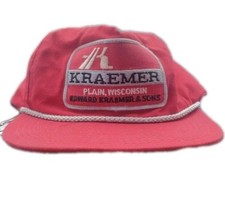 Vintage Trucker Hat USA MADE Kraemer & Sons Snapback, Plain Wisconsin