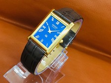 Vintage Seiko Quartz Slim Tank Blue & Golden ...