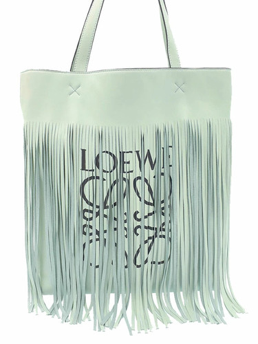 Loewe Vertical Tote Fringe Bag 321.82ZR72 Leather Ivory Women's #TB3144