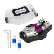 2 Way Fused Distribution Block, 1 X 0/2/4Gauge in / 2 X 4/8/10 Gauge Out Fuse...