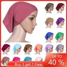 Women Under Scarf Tube Bonnet Cap Bone Islamic Head Cover Hijab Hair Wrap Loss