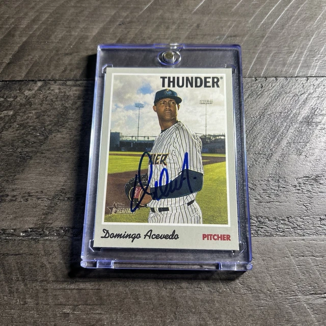 Domingo Acevedo Signed IP autograph￼2019 Topps Heritage Minor League Thunder #17