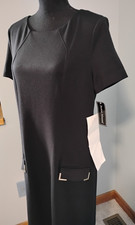 Jessica Howard Missy Black Short Sleeve Sheath Dress Size 12